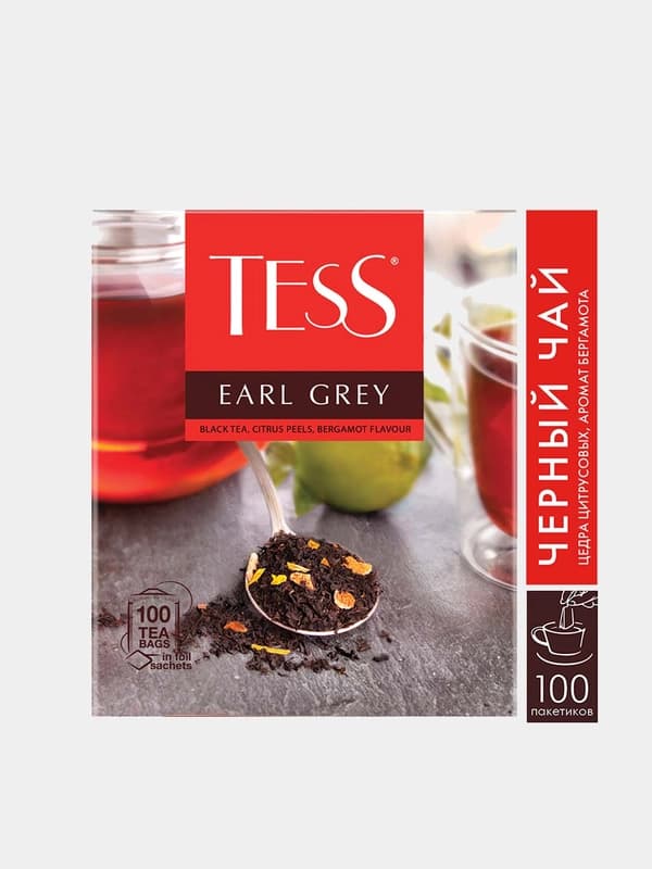 Чёрный чай TESS Earl Grey, 1.6 гр * 100 штук