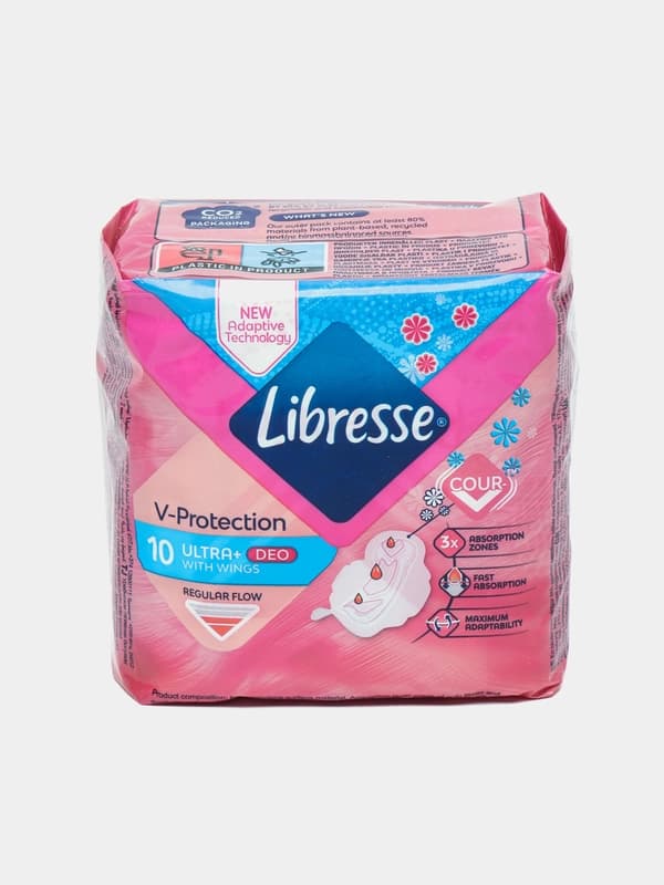 Прокладки Libresse Ultra Normal Deo, мягкая поверхность, 10 шт, 4 капли