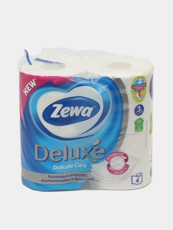 Туалетная бумага Zewa Deluxe Delicate Care без аромата 3 слоя 4 рулона