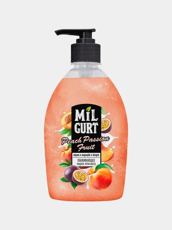 Жидкое крем-мыло Milgurt, персик и маракуйя в йогурте, 500 мл