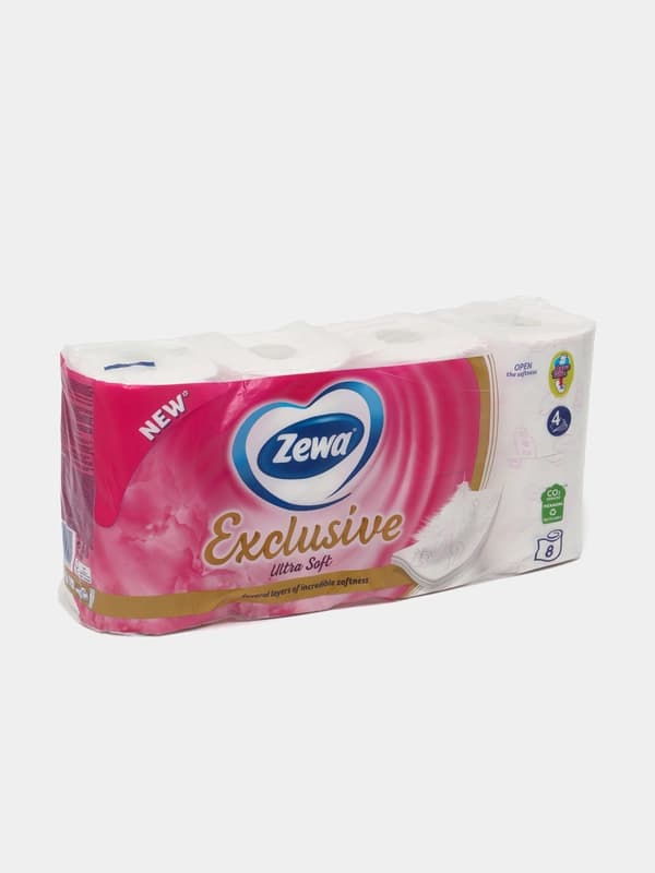 Туалетная Бумага Zewa Exclusive UltraSoft, 4 слоя, 8 рулонов